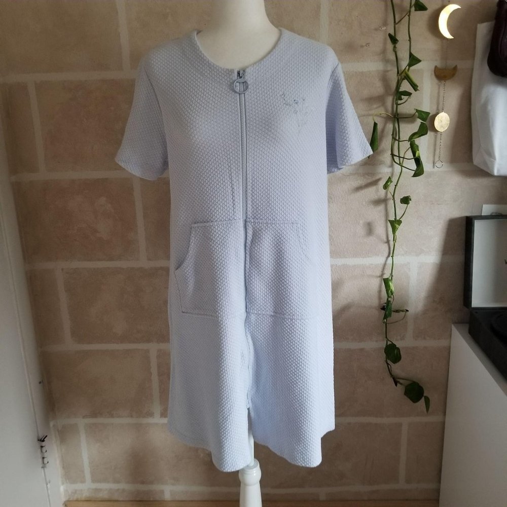 COLLETTE By MISS ELAINE Light Blue House Coat Robe